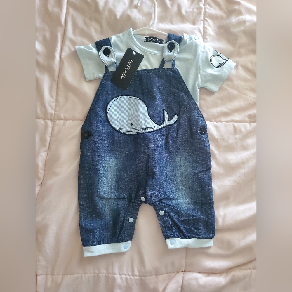 Nwt whale romper set